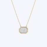 Station Octagon Pave Diamond Pendant Necklace