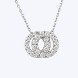 Petite Diamond Love Halo Pendant Necklace