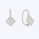 Petite Diamond Cluster Floral Drop Earrings