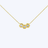 Jolie Triple Diamond Hexagon Necklace