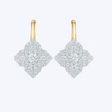 Diamond Cluster Floral Drop Earrings