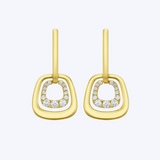 Diamond Double Open Drop Earrings