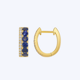 Sapphire and Diamond Huggie Hoop Earrings