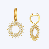Radiant Sunburst Diamond Earrings
