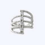 Diamond Wrap White Gold Beaded Ring