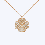 Diamond Pave Clover Pendant Necklace