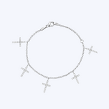 Diamond Cross Charm Bracelet