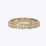 Emerald Lab-Grown Diamond Bezel Band