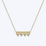 Bujukan Bead Diamond Triangle Bar Necklace