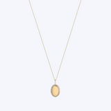 Diamond Oval Engravable Pendant Necklace