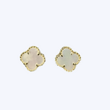 Dana Petite Mother of Pearl Clover Stud Earrings