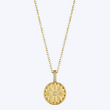 Petite Lotus Diamond Medallion Necklace