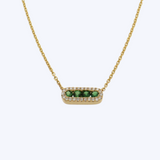 Adara Green Sapphire and Diamond Bar Necklace