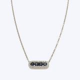 Ronnie Blue Sapphire and Diamond Bar Necklace