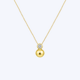 Station Bezel Diamond and Ball Necklace