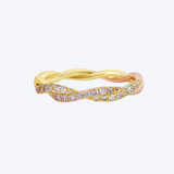 Mixed Metal Diamond Twist Band