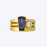 Indigo Tanzanite and Diamond Ring