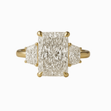 Radiant Cut Lab-Grown Diamond with Trap Side Diamonds