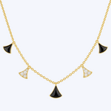 Alda Diamond and Gemstone Stationed Necklace