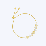 Diamond Floral Cluster Bolo Bracelet