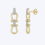 Diamond Pave Link Drop Earrings
