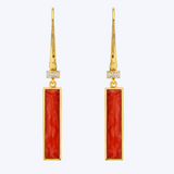 Ariel Red Spiny Oyster with Diamond Dangle Earrings