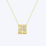 Honeycomb Diamond Pendant Necklace