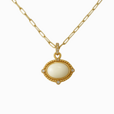 Willa White Agate and Diamond Pendant Necklace