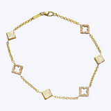 Luminescence Mother of Pearl Clover Bracelet