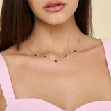 Bujukan Lapis and White Sapphire Necklace