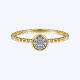 Bethany Bezel Set Diamond Cluster Beaded Ring