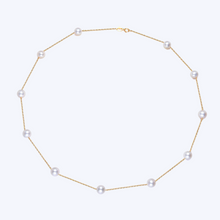 Load image into Gallery viewer, Akoya Pearl Tin Cup Necklace

