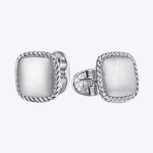 Load image into Gallery viewer, Square Cufflinks with Twisted Rope Trip
