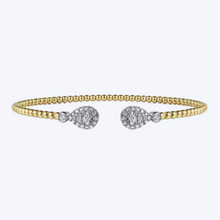Load image into Gallery viewer, White and Yellow Gold Diamond Bangle
