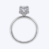 Rainah Hidden Halo Oval Diamond Engagement Ring