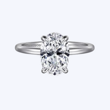 Load image into Gallery viewer, Rainah Hidden Halo Oval Diamond Engagement Ring
