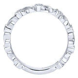 Twisted Bezel Set Stackable Diamond Band