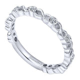 Twisted Bezel Set Stackable Diamond Band
