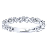 Twisted Bezel Set Stackable Diamond Band