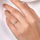 Bethany Bezel Set Diamond Cluster Beaded Ring