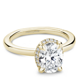 Claw Prong Scalloped Pavé Halo Engagement Ring