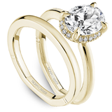 Claw Prong Scalloped Pavé Halo Engagement Ring