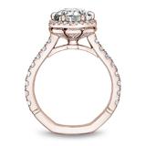 6 Claw Prong Halo & Diamond Shank Engagement Ring