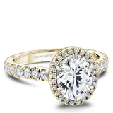 6 Claw Prong Halo & Diamond Shank Engagement Ring
