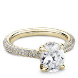 Triple Row Micro-Pavé Engagement Ring with a Hidden Halo