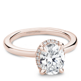 Claw Prong Scalloped Pavé Halo Engagement Ring