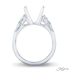 Natural Oval Cut Diamond with Half Moons & Bullet Cut Diamonds Engagement Ring