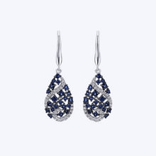 Load image into Gallery viewer, Sapphire &amp; Diamond Teardrop Earrings
