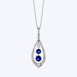 Graduated Sapphire & Diamond Teardrop Pendant