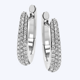 Triple Row Diamond Hoops